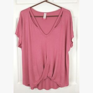 Nobo Top size XXXL 3XG Dusty Rose Mauve Knotted
